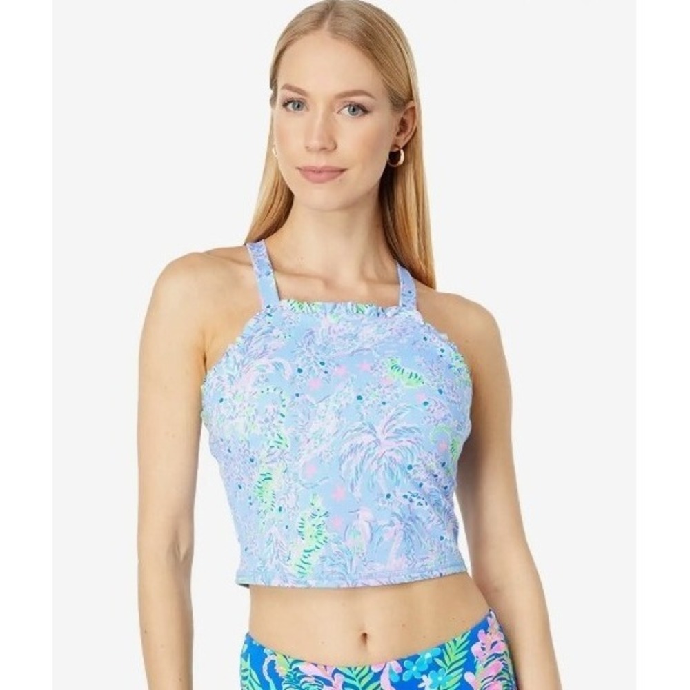 Lilly Pulitzer Vanti Luxletic Upf 50+ Oyster Bay Navy Bra Tank Top S A008503